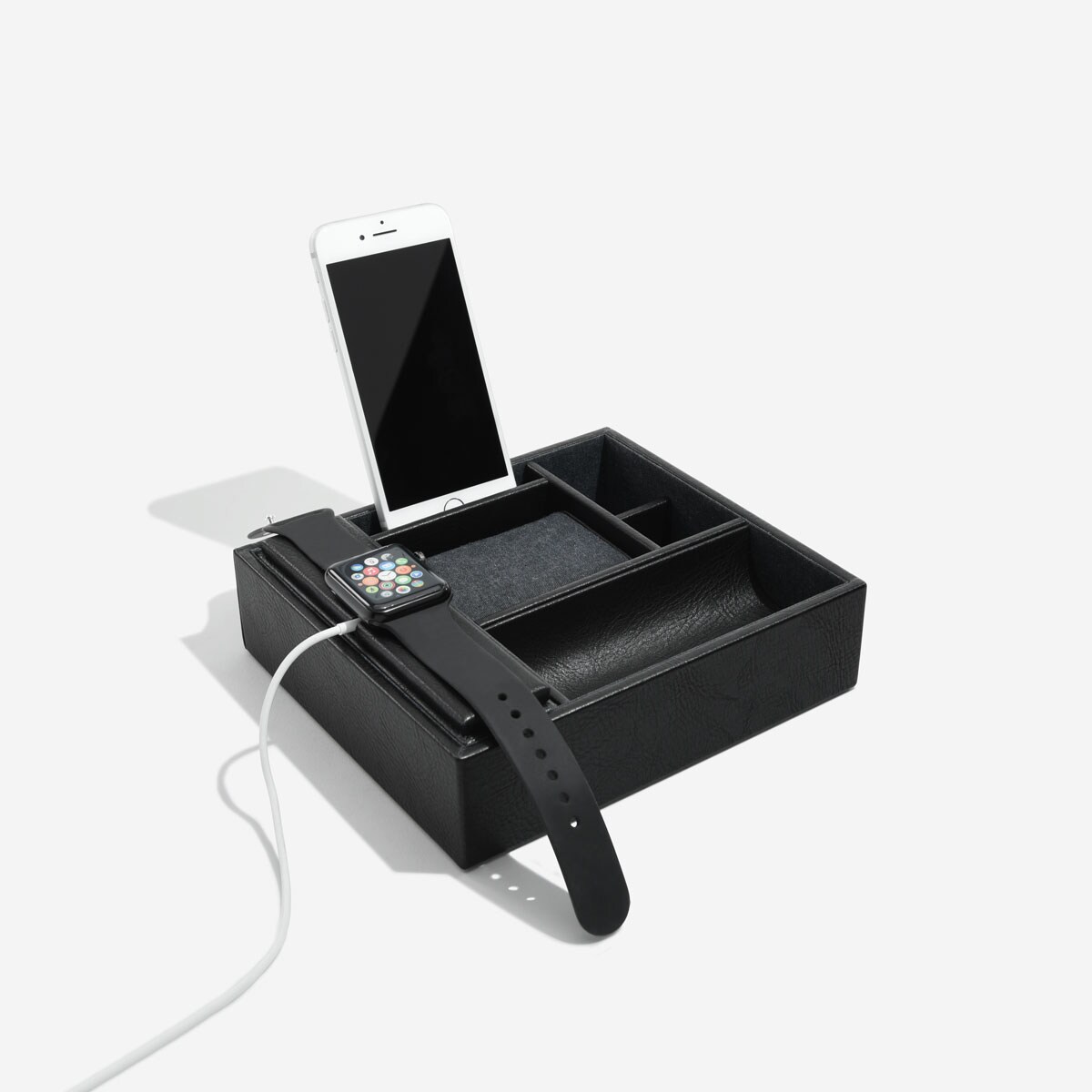 Stacja dokująca i pudełko na zegarki i biżuterię duże Stackers czarne