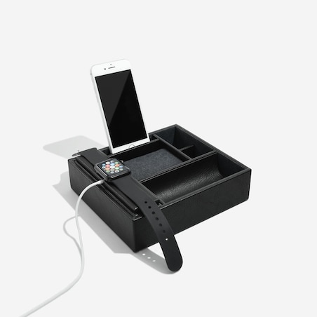 Stacja dokująca i pudełko na zegarki i biżuterię duże Stackers czarne