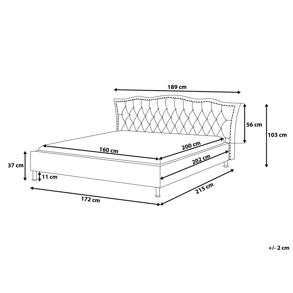 Łóżko welurowe 160 x 200 cm ciemnoszare METZ