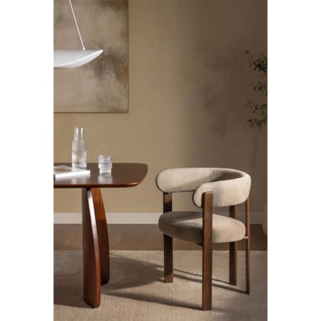 Krzesło z podłokietnikami tapicerowane Jolie, kawa z mlekiem