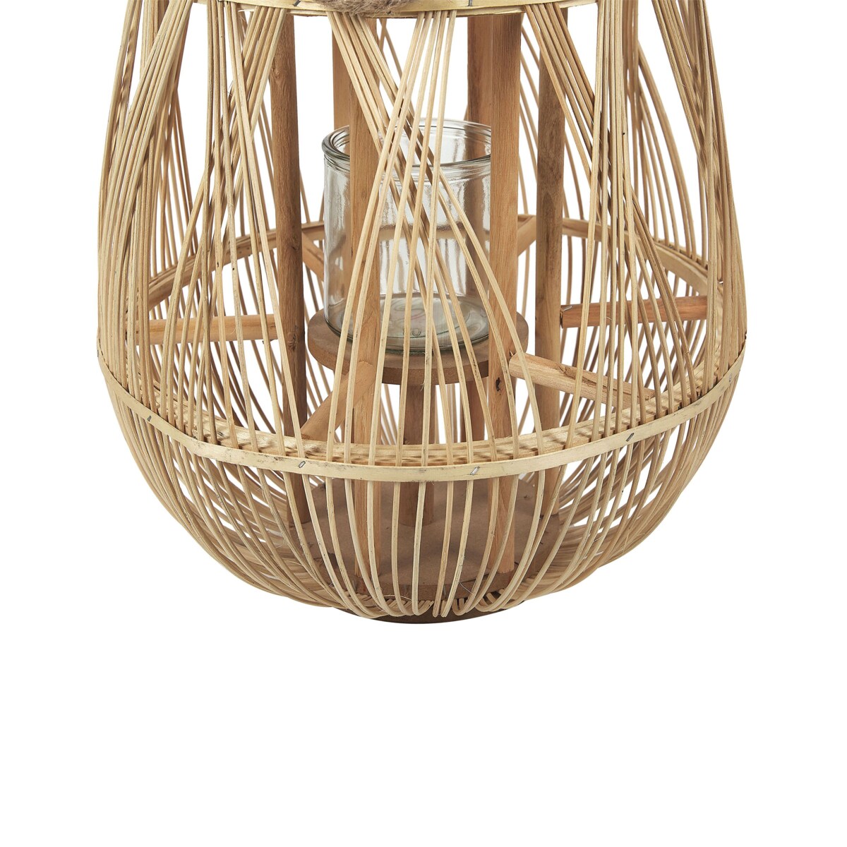 Lampion drewniany 56 cm naturalny TONGA