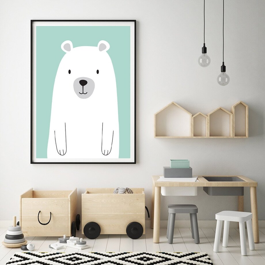 Plakat dla dzieci Miś miętowy 20x30