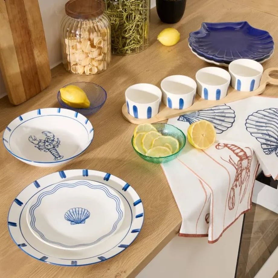 Komplet 6 porcelanowych talerzy głębokich Oceania, 20 cm