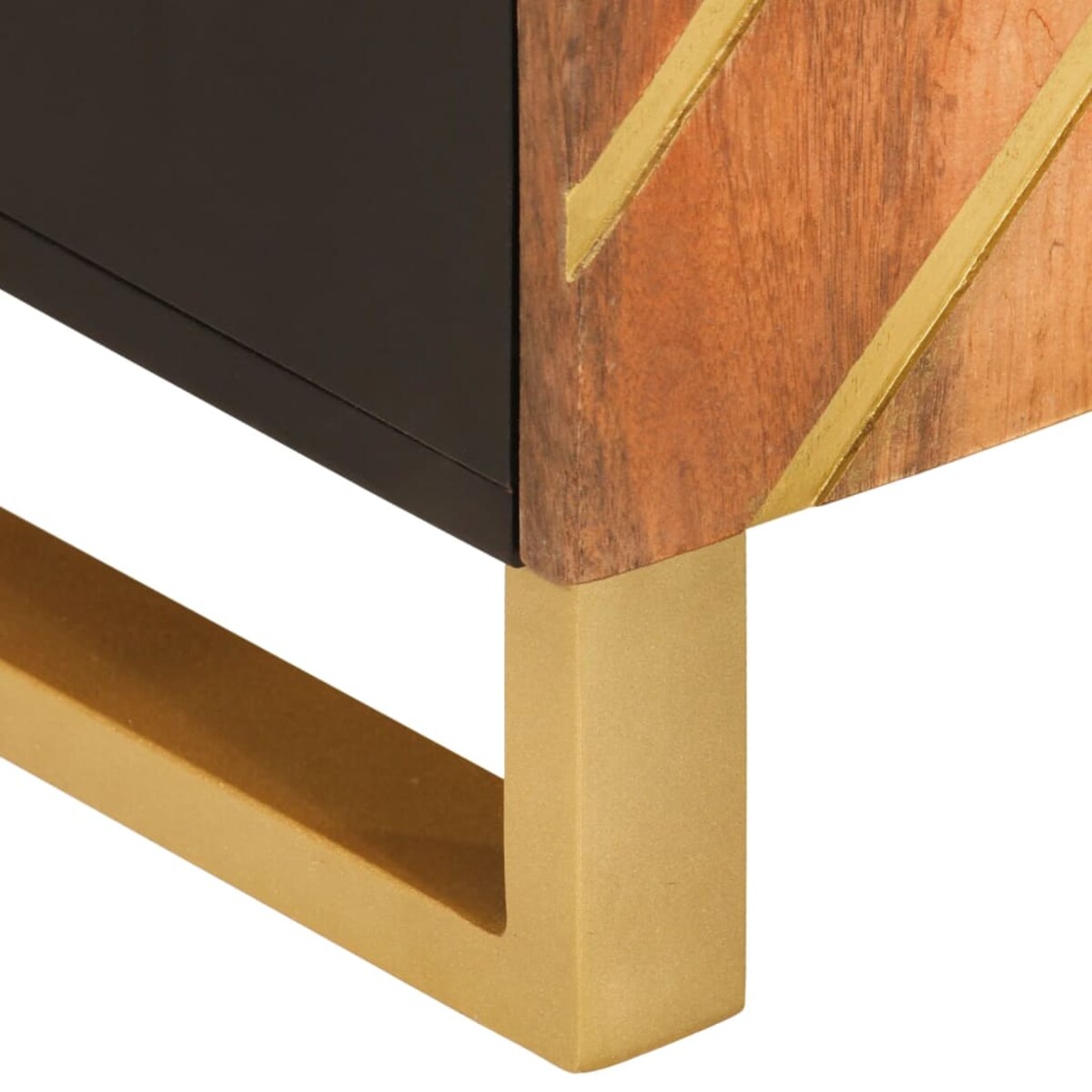 vidaXL Szafka, brązowo-czarna, 60x33,5x75 cm, lite drewno mango