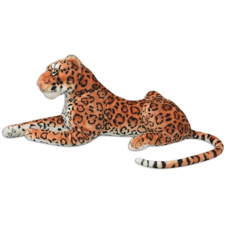vidaXL Pluszowy leopard XXL brązowy