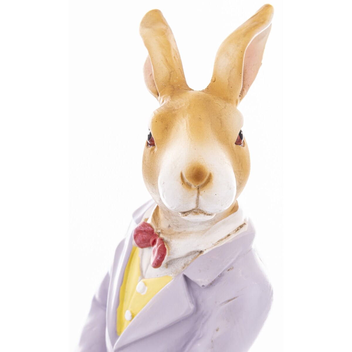 Dekoracja - króliczek z bukietem wiosennych kwiatów 20,5x10,5x9,5 cm