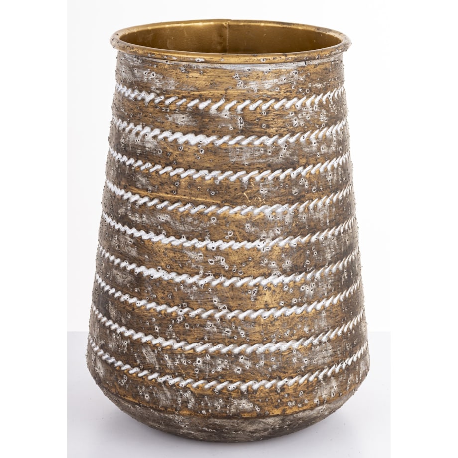 Wazon metalowy złoty 29,5x21,5x21,5 cm CONO