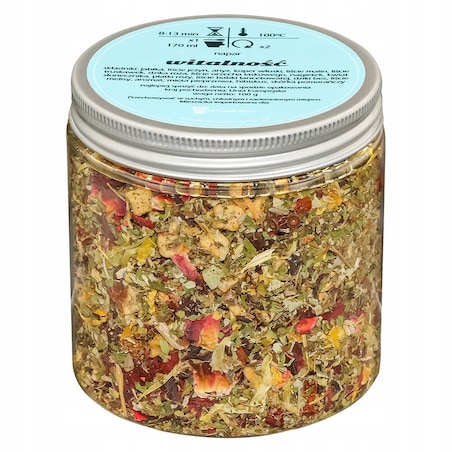 Herbata ziołowa WITALNOŚĆ o smaku czerwonych owoców z miętą PREMIUM Cup&You - herbata liściasta sypana mieszanka napar susz - gotowa na prezent upominek