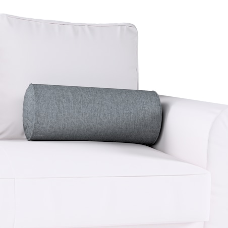 Poduszka wałek z zakładkami, grafitowo - szary szenil, Ø20 x 50 cm, City