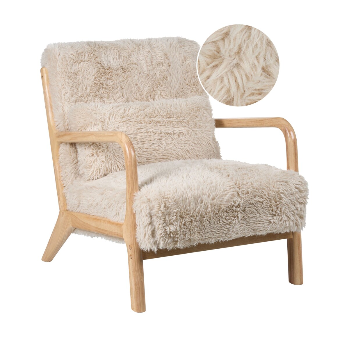 Fotel SKOVDE Sztuczne futro Jasnobeżowy