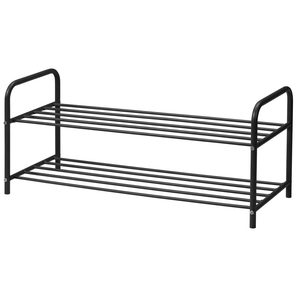 Szafka na buty 2-poziomowa, 91 x 35 x 38,5 cm, kolor czarny, metal