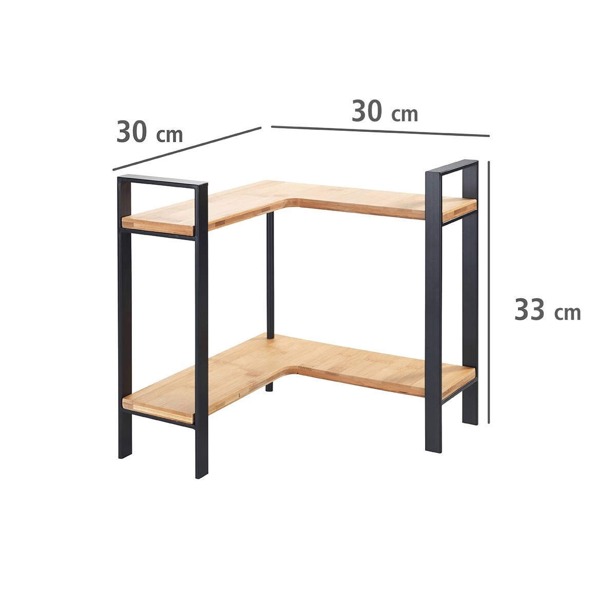 Narożna półka kuchenna LOU, 2 poziomy, 30 x 33 x 30 cm, WENKO