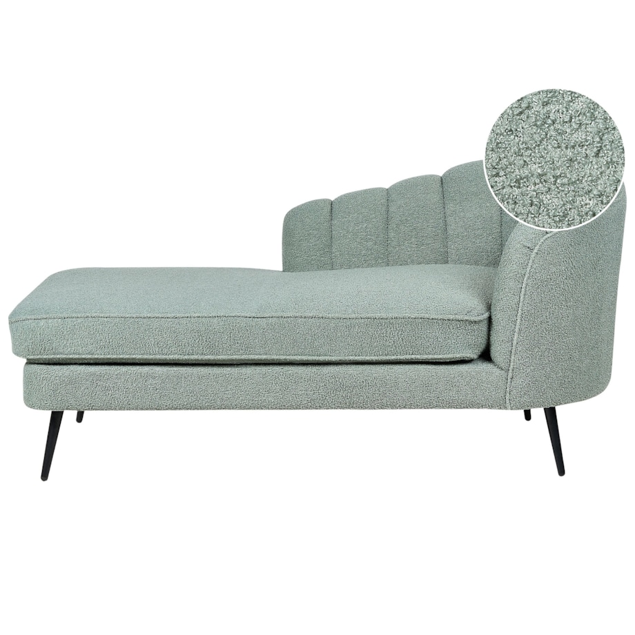 Szezlong boucle prawostronny zielony ALLIER