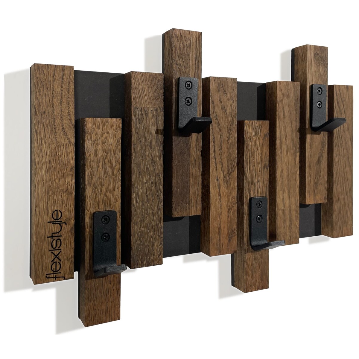 Wieszak ścienny na ubrania Lamele Mini 40cm brązowy