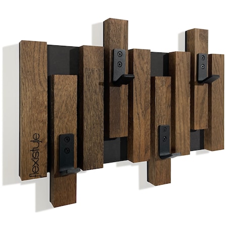 Wieszak ścienny na ubrania Lamele Mini 40cm brązowy