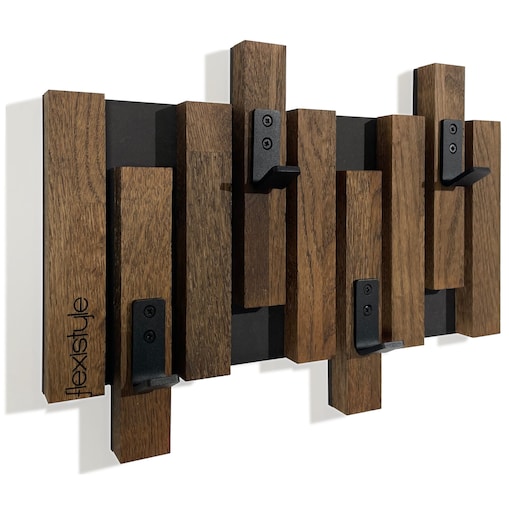 Wieszak ścienny na ubrania Lamele Mini 40cm brązowy