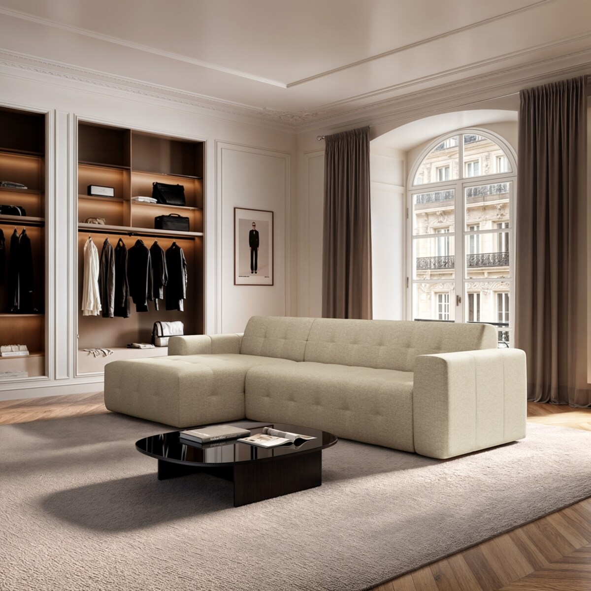 Sofa narożna lewa Tuil XL beżowa