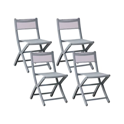 Zestaw 4 krzeseł ogrodowych TALCA Ciemnoszary