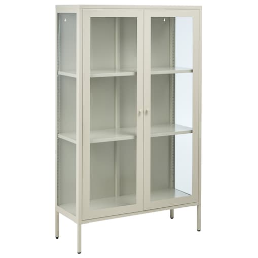 Witryna ze szklaną gablotą NASH 90 cm Metal Jasnobeżowy