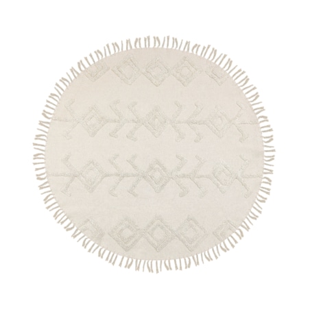 Dywan okrągły bawełniany ø 140 cm beżowy HARRAN
