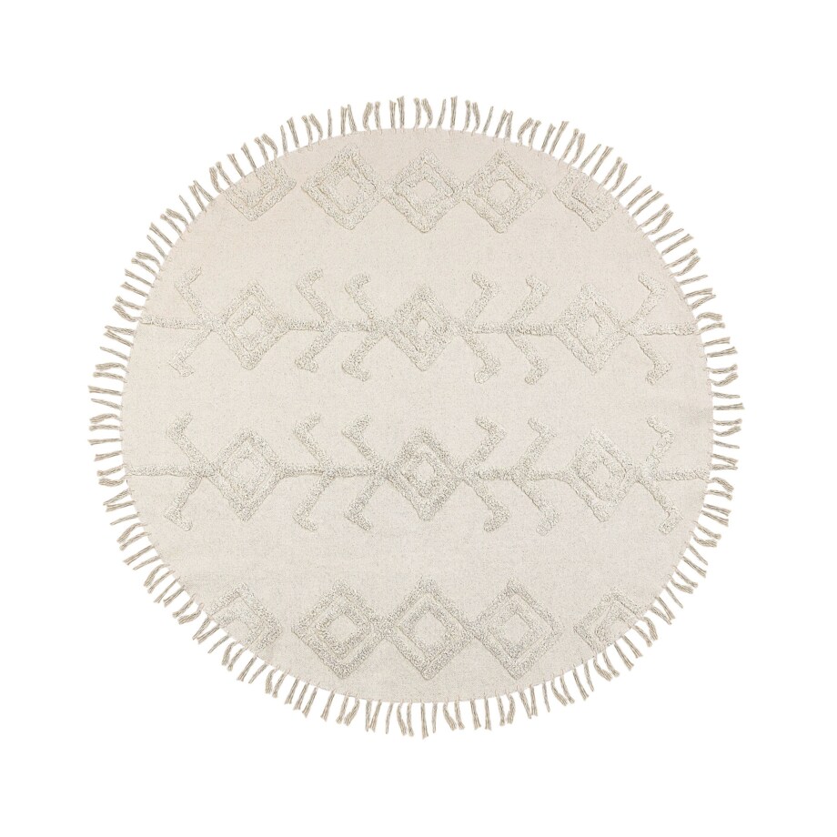 Dywan okrągły bawełniany ø 140 cm beżowy HARRAN