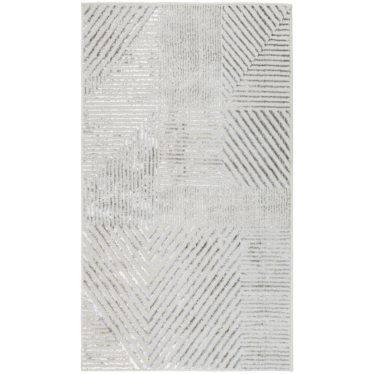 Dywan nowoczesny Tori 67x120 cm e-floor OEKO-TEX geometryczny szary