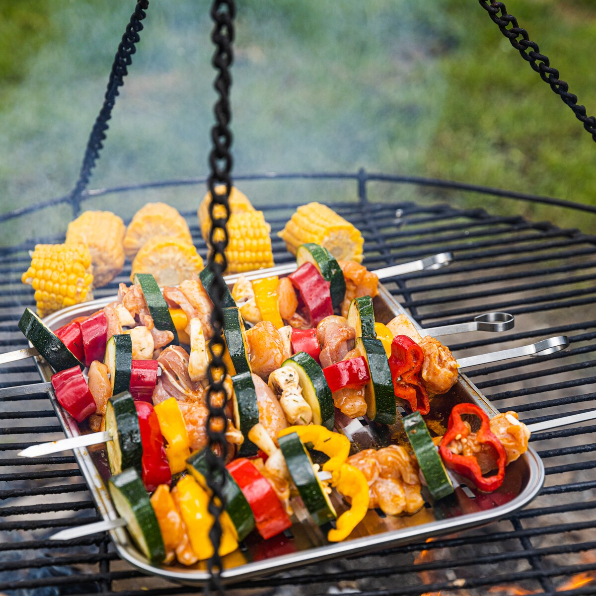 Szpikulce na szaszłyki, do grilla, 4 szt, 35,8cm, stal nierdzewna, KINGHOFF