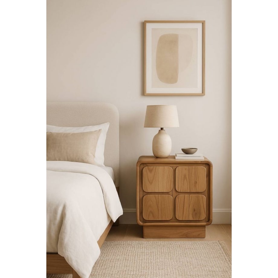 Komoda-szafka nocna z drewna akacjowego 50x40x40 cm ROBIN - III