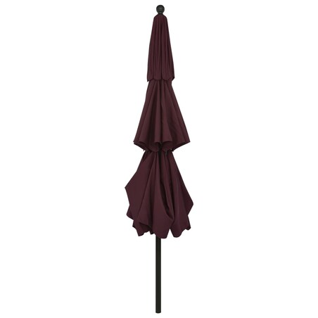 vidaXL 3-poziomowy parasol na aluminiowym słupku, bordowy, 3,5 m