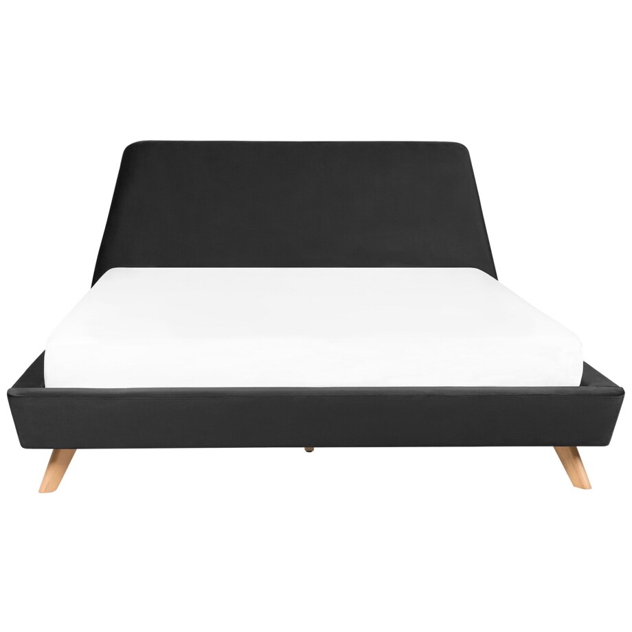 Łóżko welurowe 180 x 200 cm czarne VIENNE