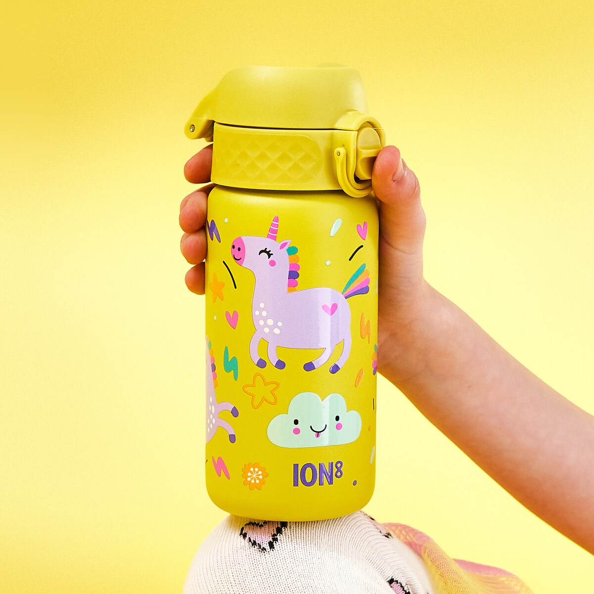 Butelka ION8 Single Wall I8SS400PYUNI Unicorns (Yellow)