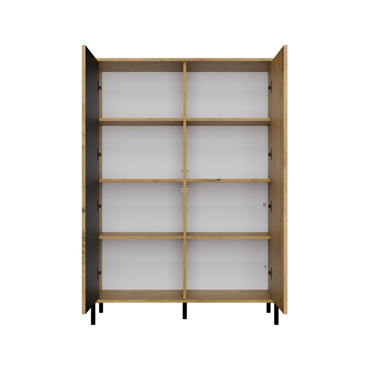 Witryna KAMARO 2DD SLIM/GŁADKI DĄB ARTISAN Lamele Front Ryflowany + Klasyczny