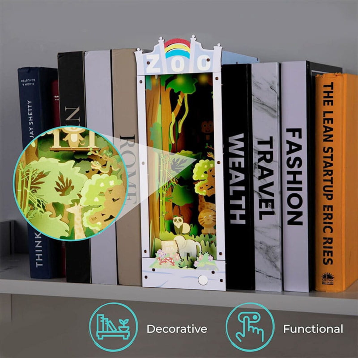 Miniaturowy domek Book Nook - Przygoda w ZOO