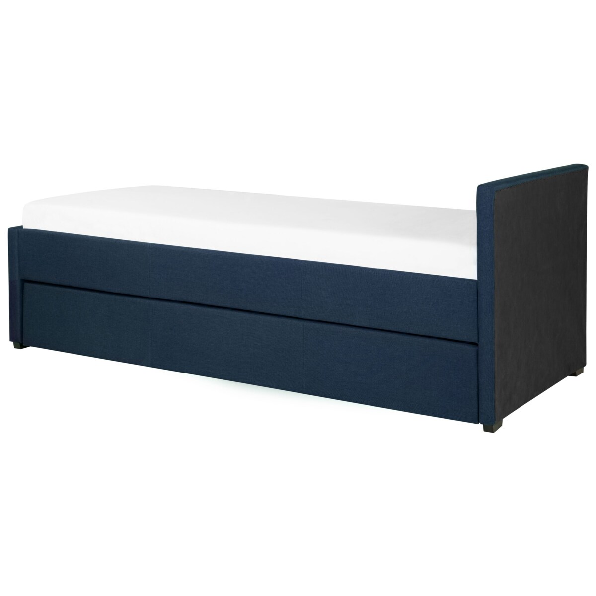 Łóżko wysuwane tapicerowane 90 x 200 cm niebieskie MARMANDE