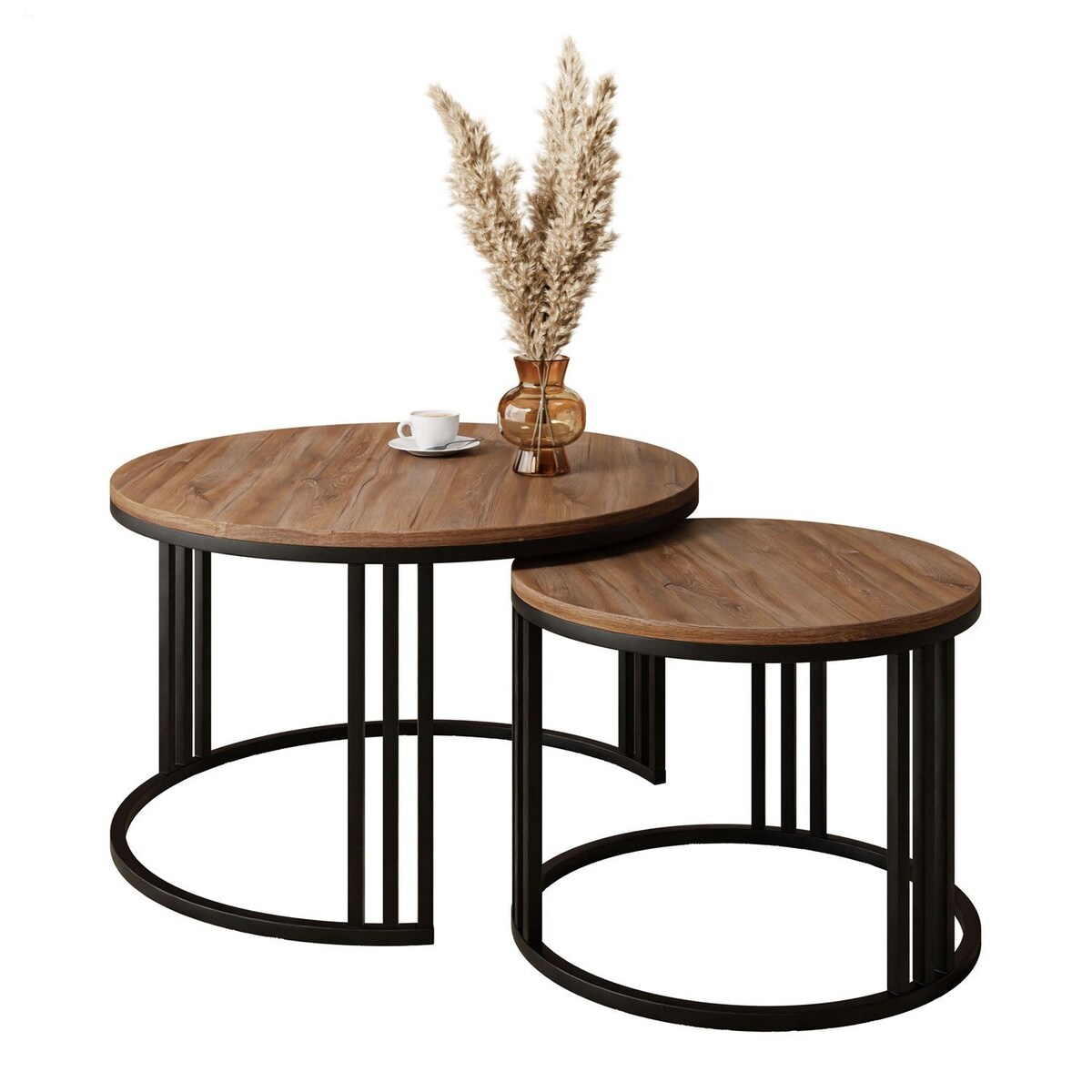 Stolik kawowy LORI 2w1 czarny dąb stirling