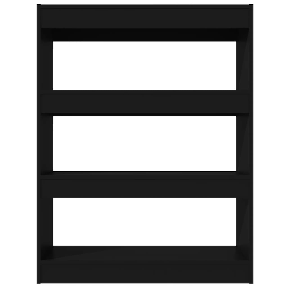 vidaXL Regał na książki/przegroda, czarny, 80x30x103 cm