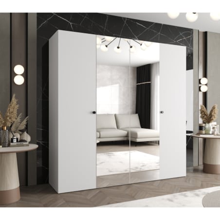 Szafa uchylna otwierana PARMA 2 200 wys. 202 cm Biały + u. Czarny