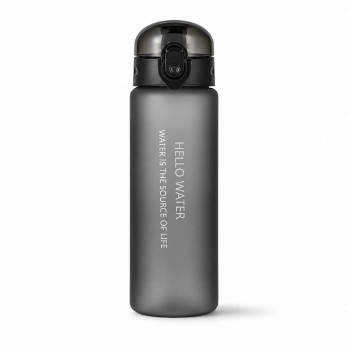 Butelka na wodę, sportowy bidon HELLO WATER 600ML czarny BD69