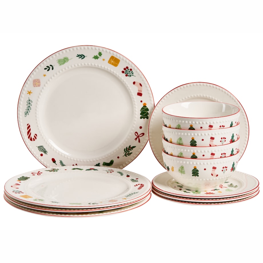 Zastawa stołowa 12-częściowa SAFFRON Porcelana Biały