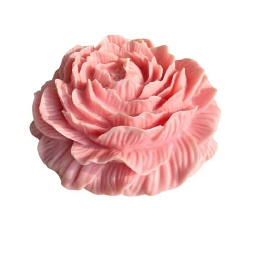 XXL Świeca sojowa ekologiczna dekoracyjna piwonia peonia "Peony Queen" 140x50mm różowa