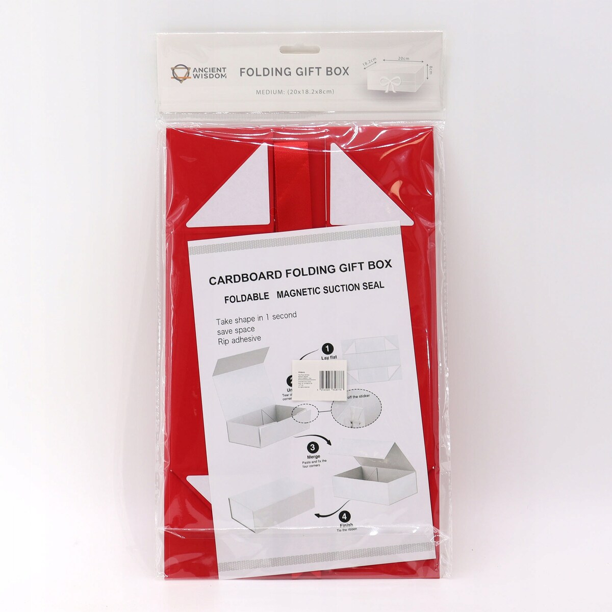 Płaskie Pudełko Prezentowe Czerwone NA PAKOWANIE PREZENTU box 20x18x8cm