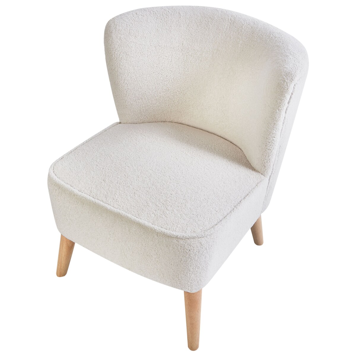 Fotel ALVEN Boucle Złamana biel