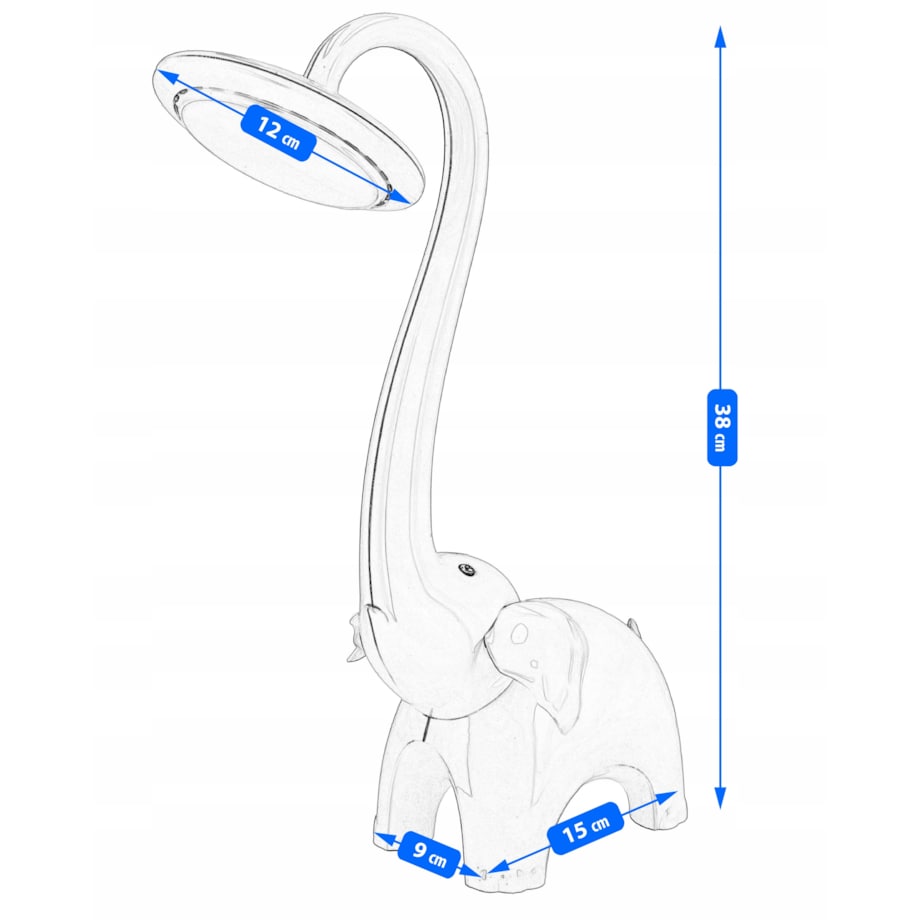 Lampka biurkowa dla dzieci SŁOŃ biały