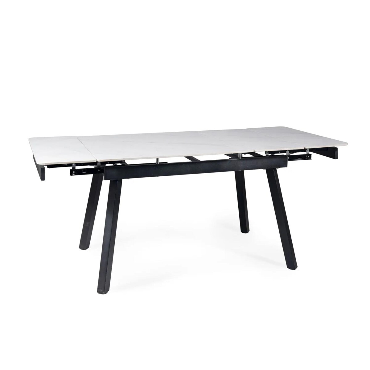 Stół rozkładany JOHN 150(210)x90 biały/czarny mat