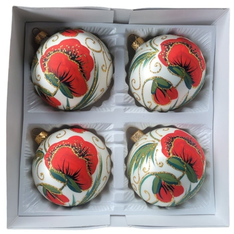 Bombka szklana 4 szt. PAPOULAS Ø 100 mm