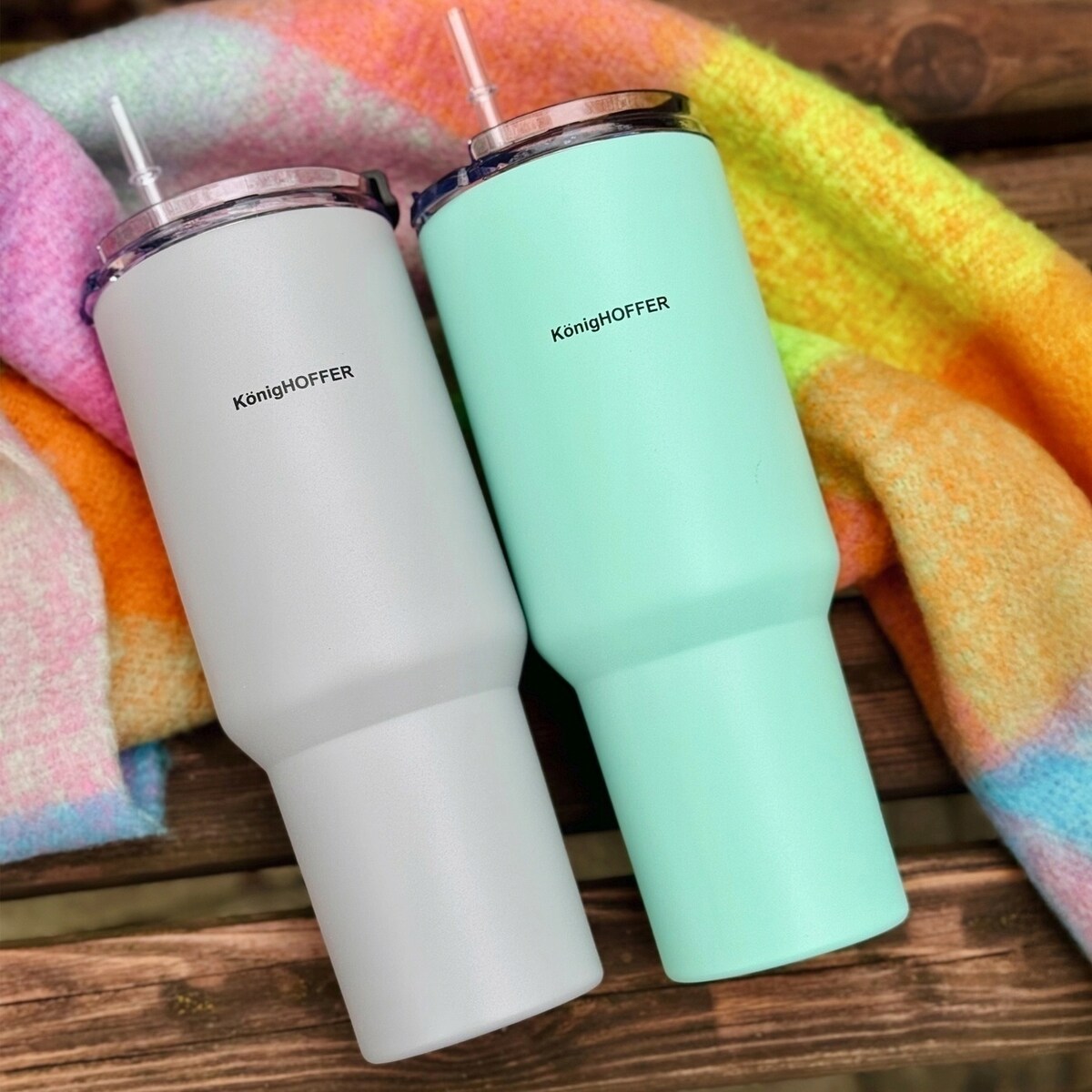 Kubek termiczny ze słomką 1,2 L na napoje kawę HERBATĘ KOKTAJL shake box