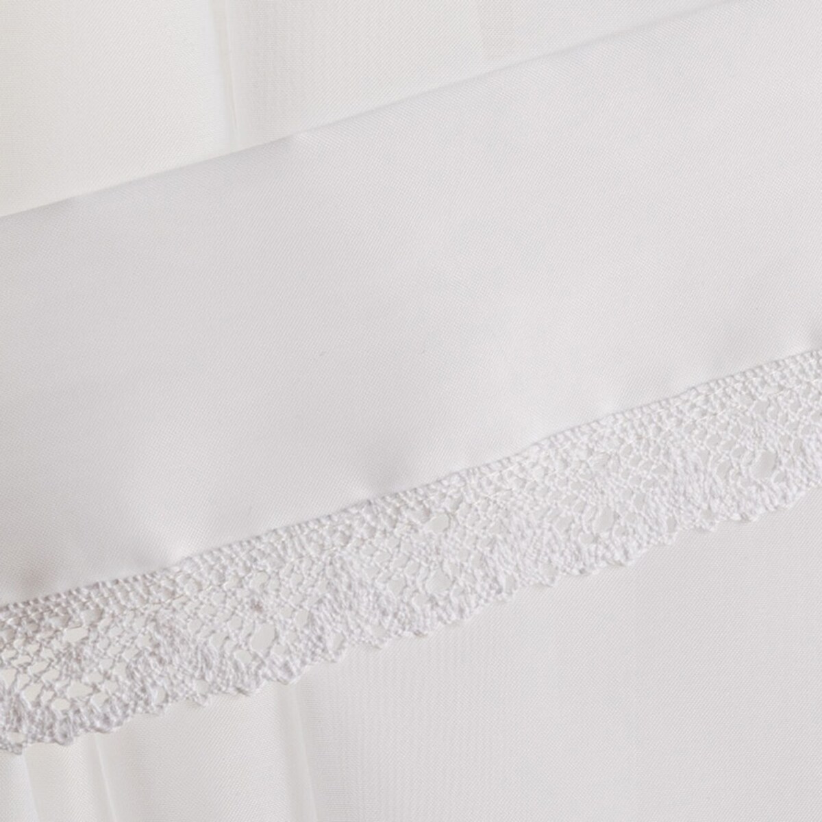 Firany z koronką Lily 2 szt. krótkie 140x150 biały