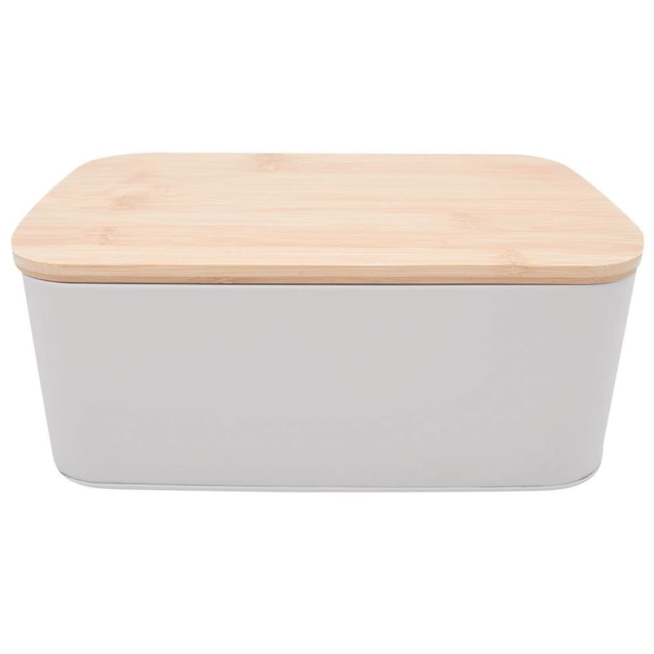 Metalowy chlebak z bambusową deską do krojenia, 2w1, ZELLER