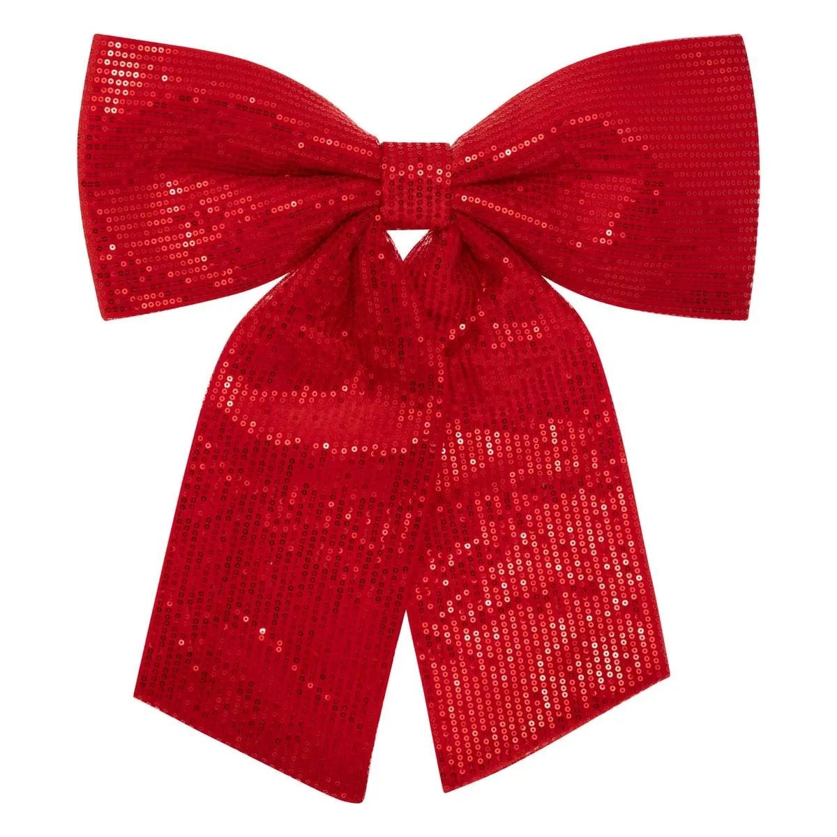 Cekinowa kokarda, czerwona, kpl. 4 sztuk, 39x47 cm