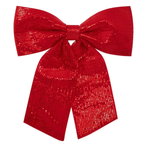 Cekinowa kokarda, czerwona, kpl. 4 sztuk, 39x47 cm